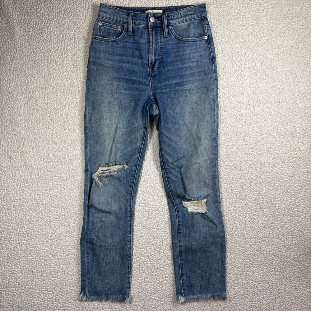 Madewell Women’s The Perfect Vintage High Rise Jeans 25 Medium Wash Distressed